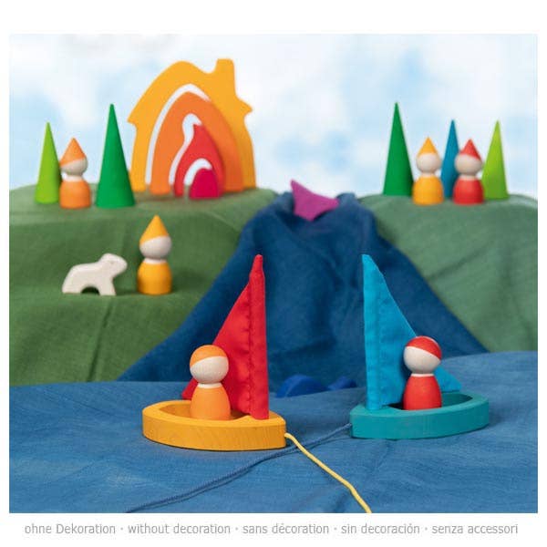 Wooden Puddle Sailboats