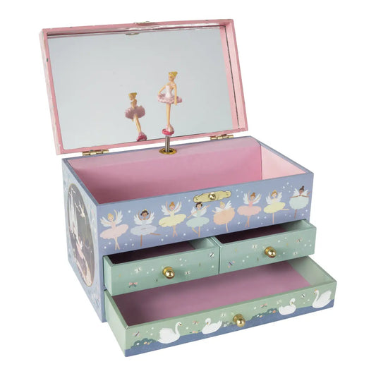 Musical Jewelery Box with 3 Drawers - Enchanted