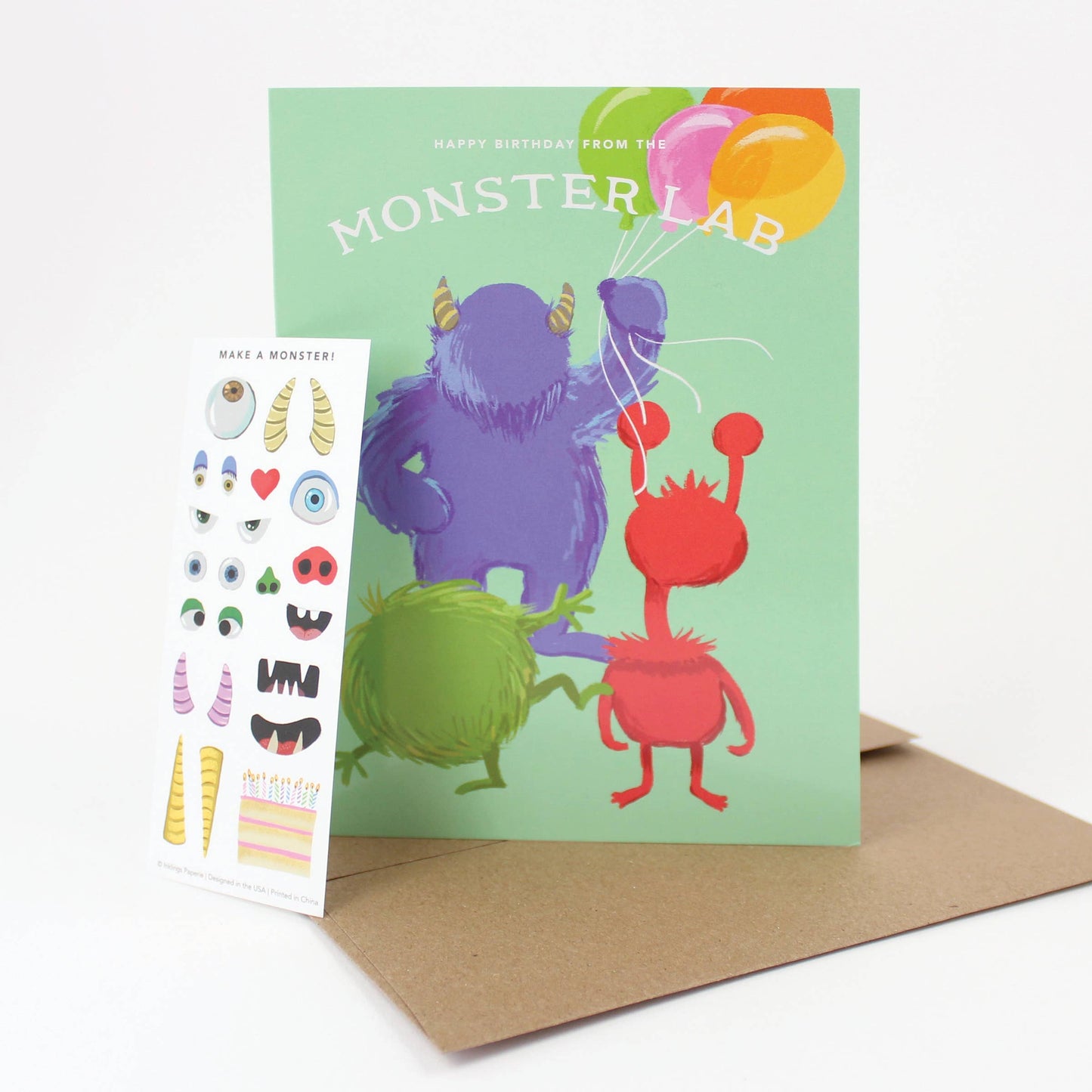 Sticker Scene Card - Monster Lab