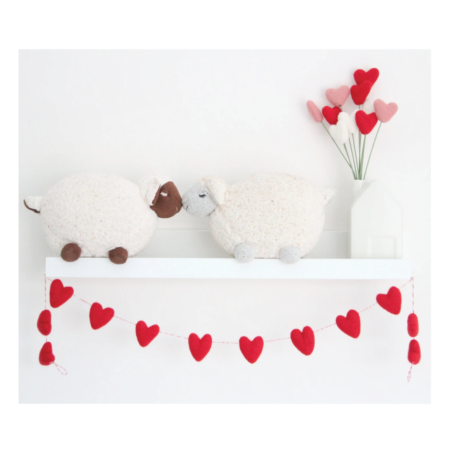 Red Felt Heart Garland