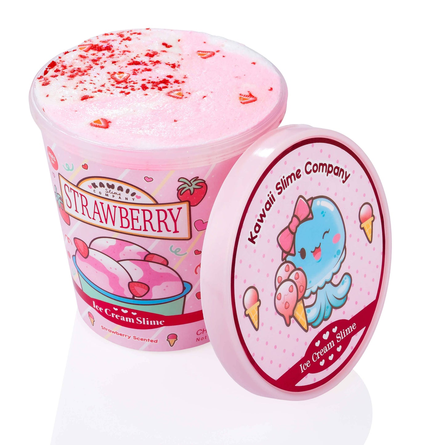 Strawberry Scented Ice Cream Pint Slime by Kawaii Slime Company