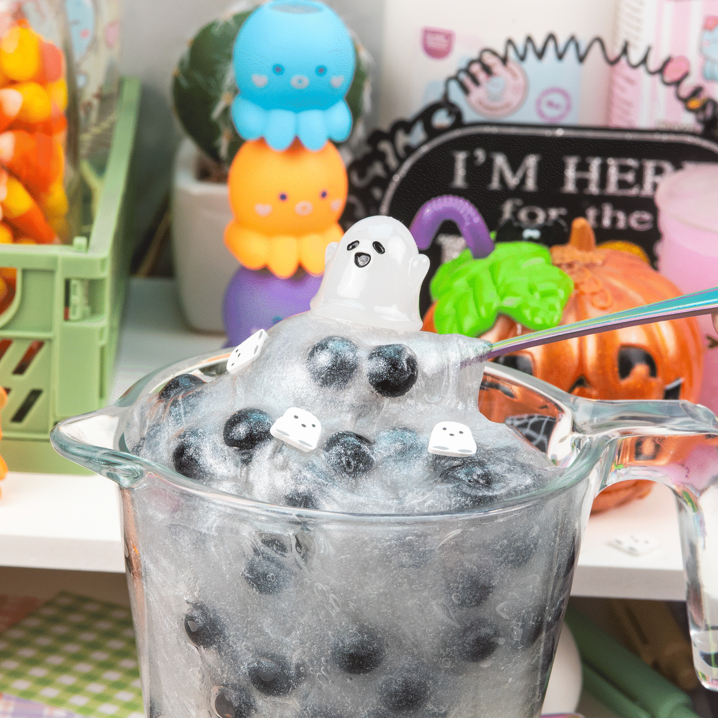Liquid Ghost Boba Clear Slime by Kawaii Slime Company