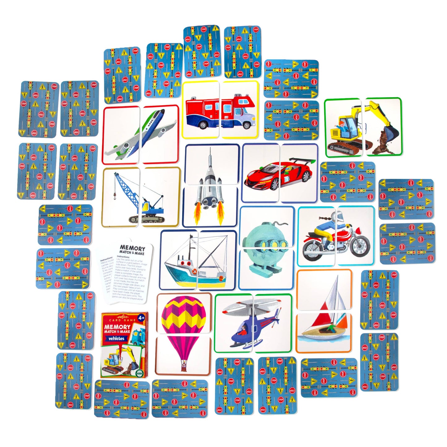 Vehicles Memory Match & Make Card Game