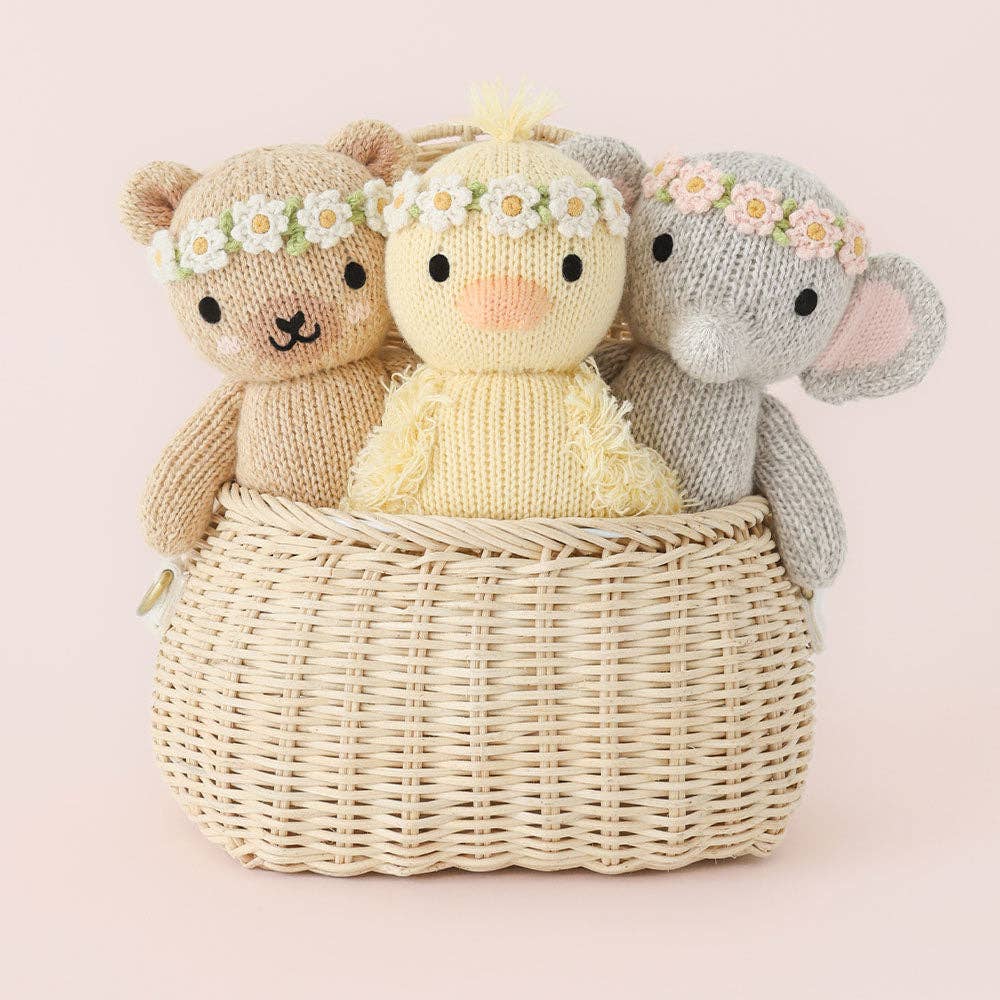 Baby Honey Bear (ivory floral) - cuddle + kind
