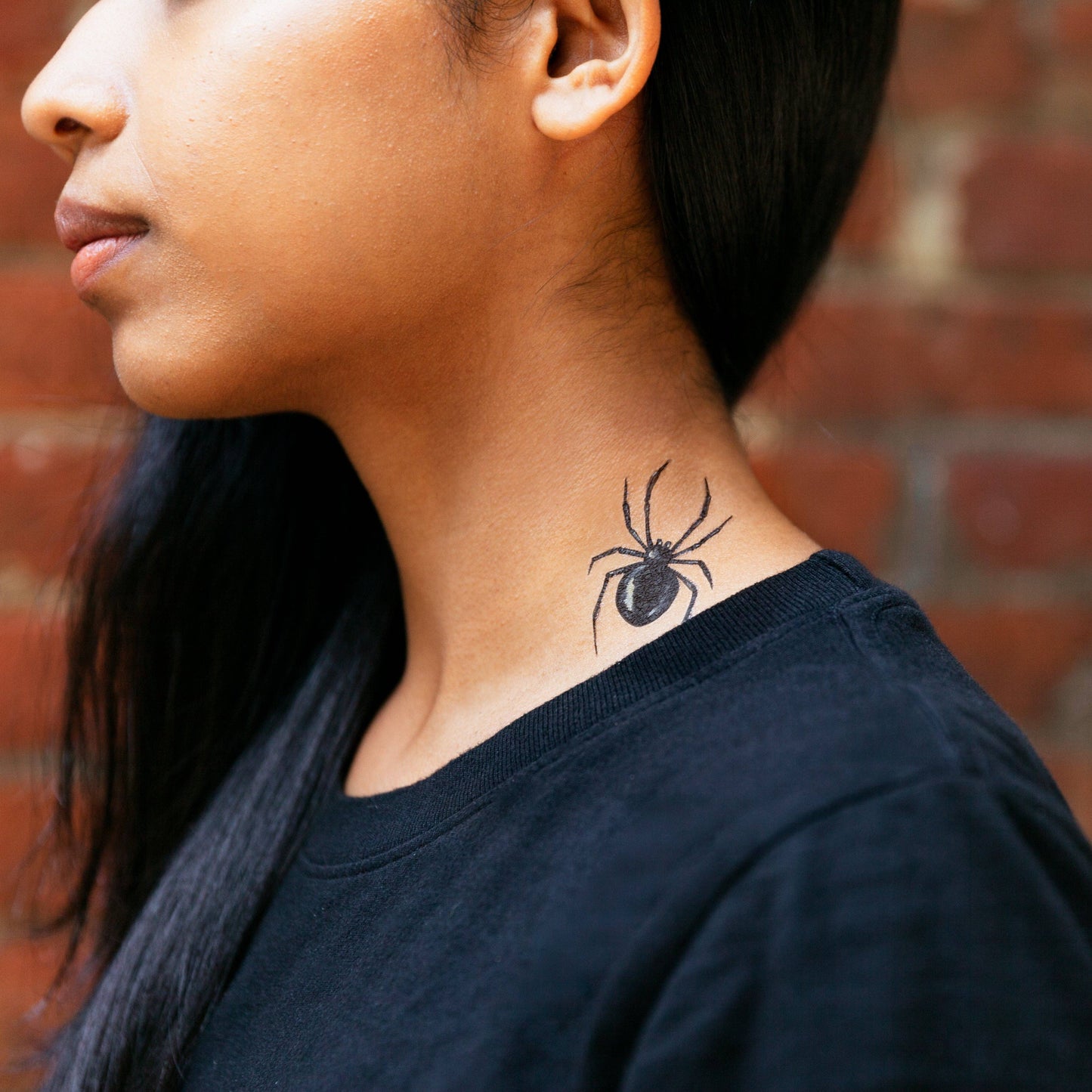 Black Widow Temporary Tattoo Pair