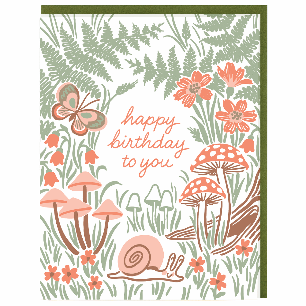 Garden Snail Birthday Card