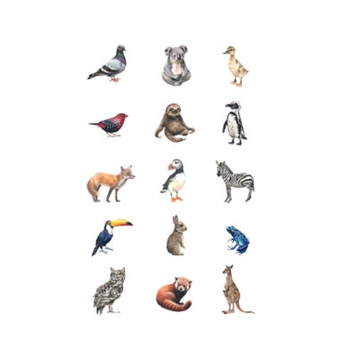 Mini Animal Kingdom Tattoo Pair