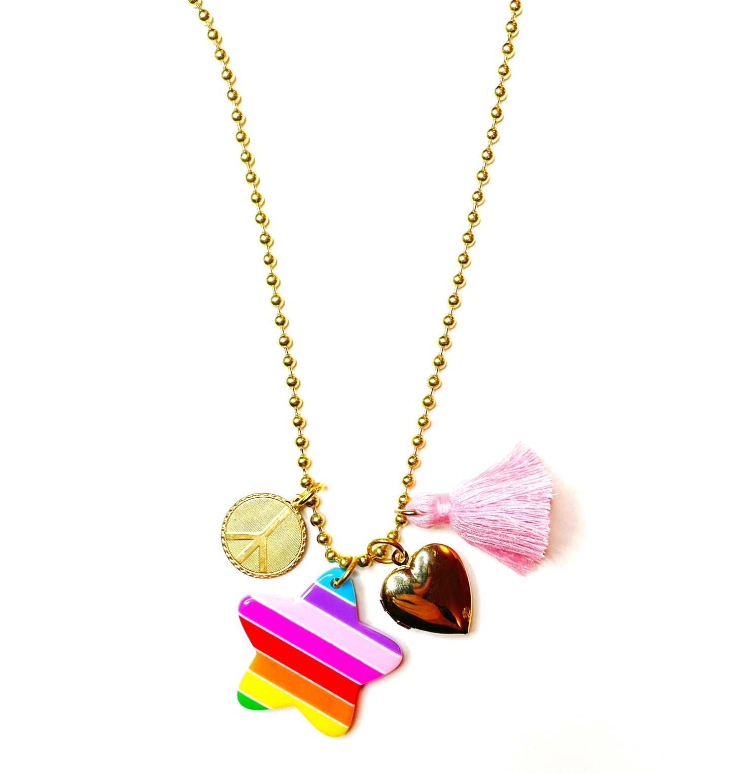 Love & Peace Charms Necklace by Gunner & Lux