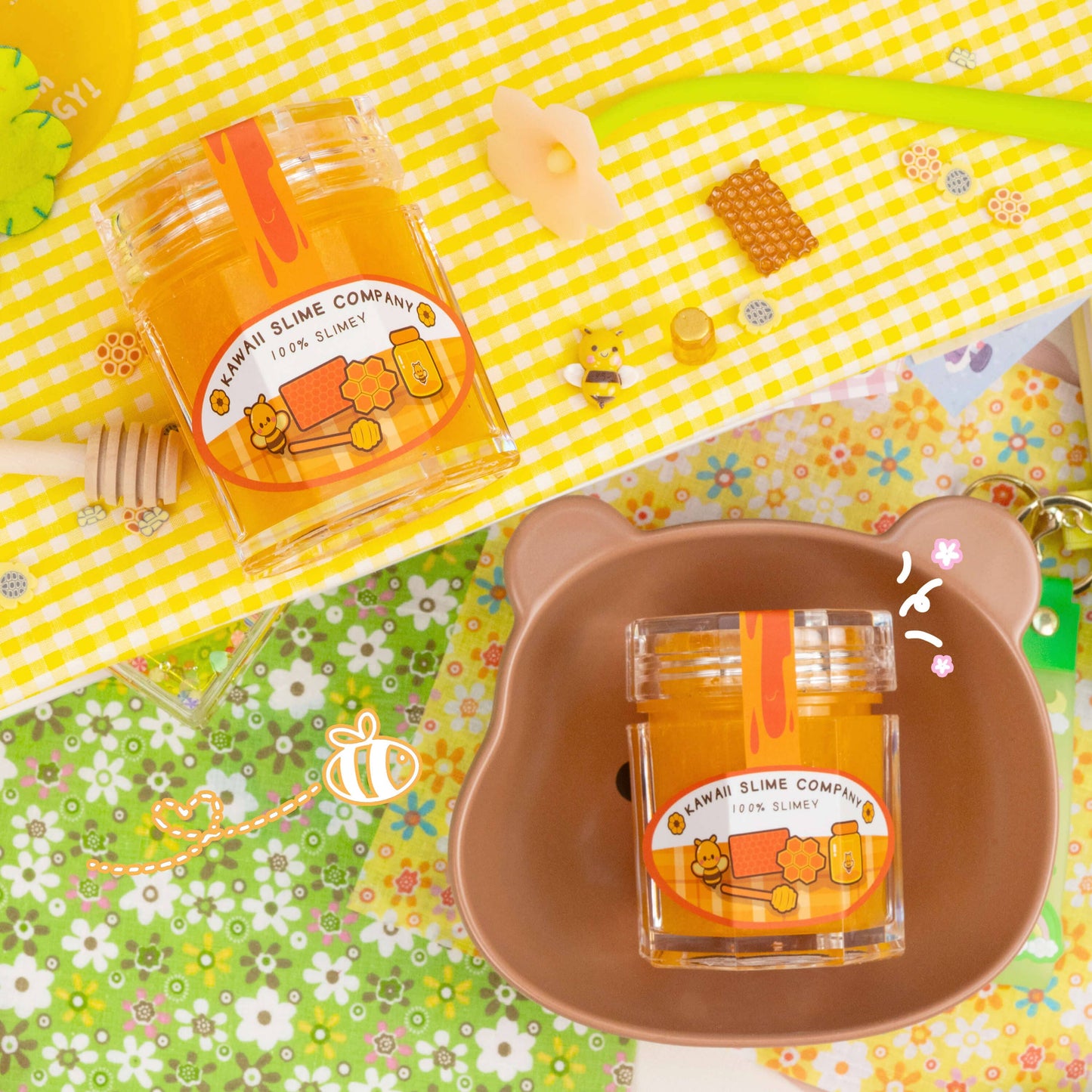 Homemade Honey Slime Jar by Kawaii Slime Company