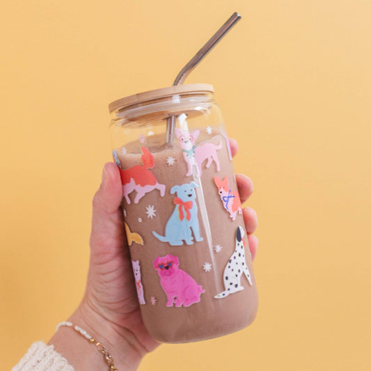 Dapper Dogs Glass Can