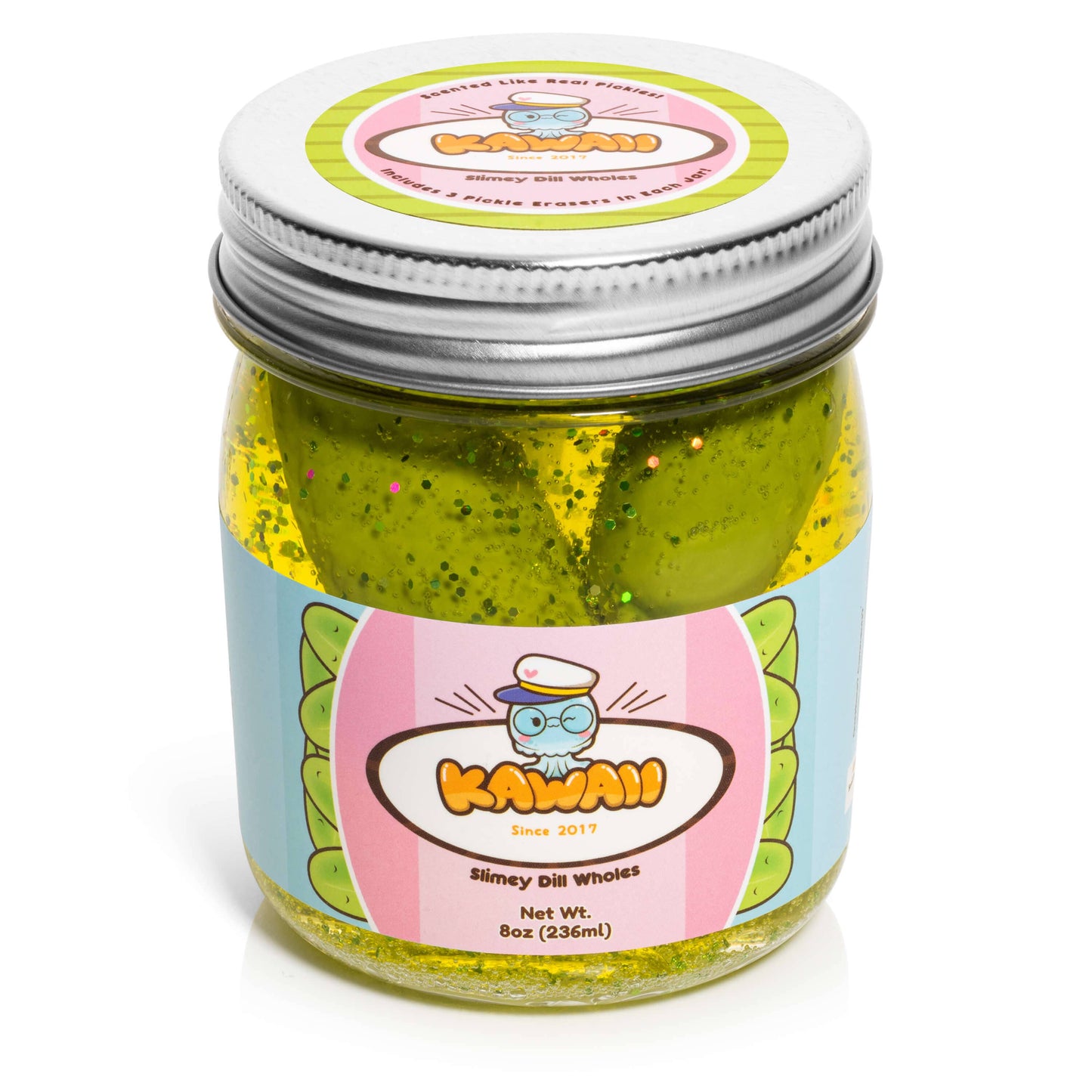 Shimmery Pickle Clear Slime by Kawaii Slime Company