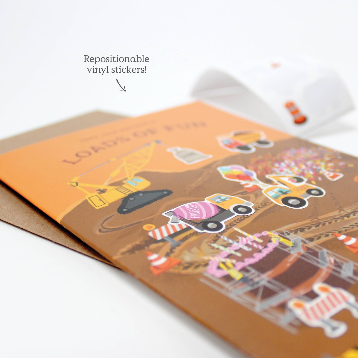 Sticker Scene Card - Construction Birthday