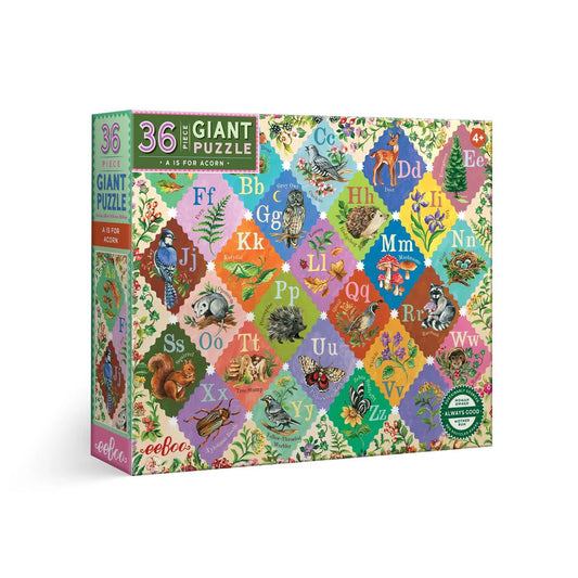 A is for Acorn 36 Piece Giant Alphabet Puzzle by eeBoo