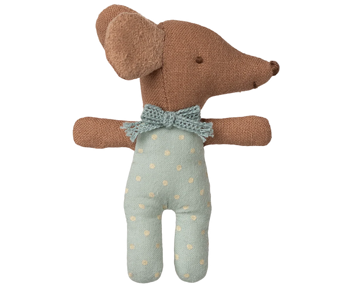 Sleepy Wakey Baby Mouse in Matchbox, Blue