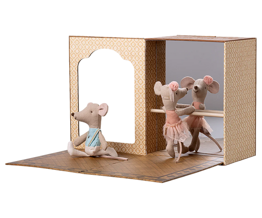 Ballet Mice in Dance Studio, Little Sister and Brother, by Maileg