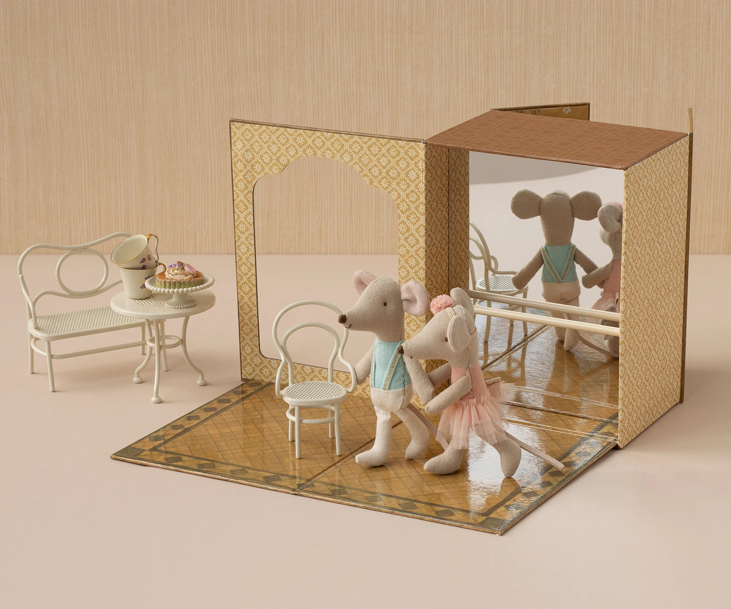 Ballet Mice in Dance Studio, Little Sister and Brother, by Maileg