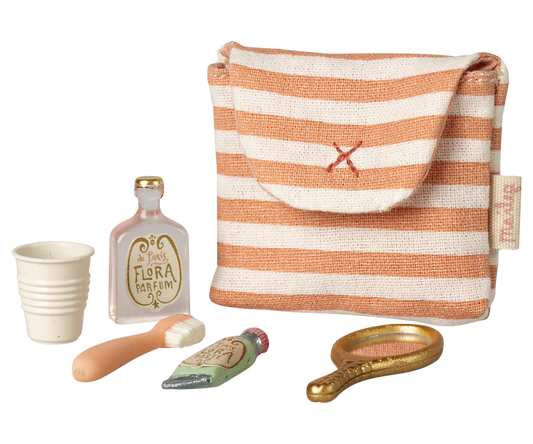 Toothbrush Set in Bag, Mouse, Coral