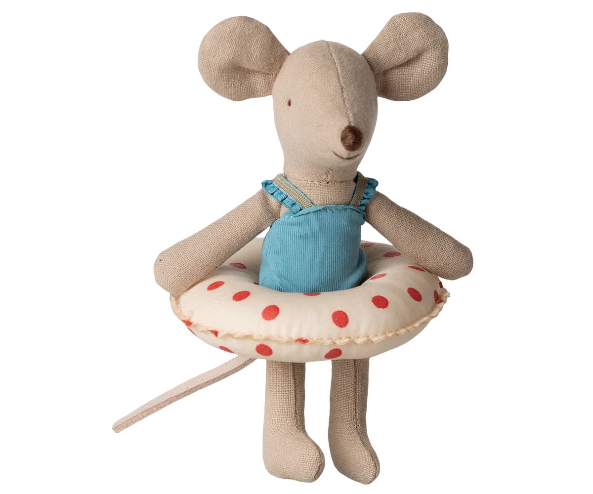 Little Sister Beach Mouse with Float (Red Dot)