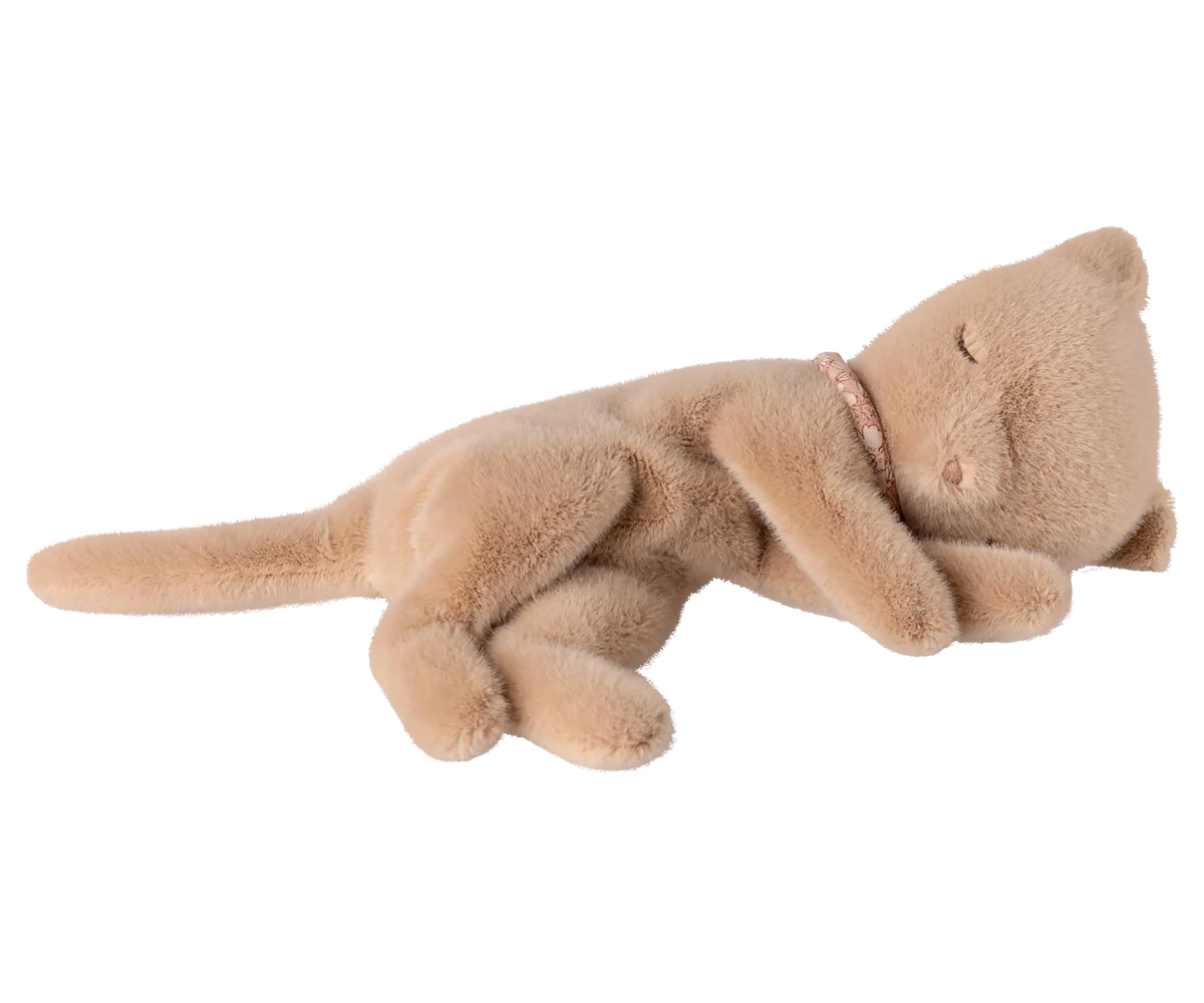 Sleeping kitten plush, Small - Cream peach by Maileg
