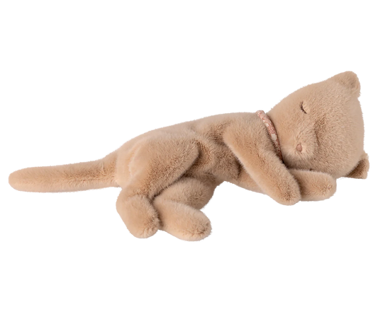 Sleeping kitten plush, Small - Cream peach by Maileg