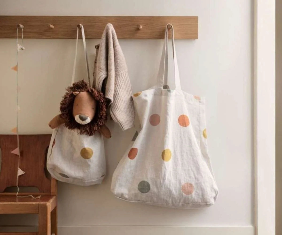 Maileg Tote Bag, Multi Dots, One Strap