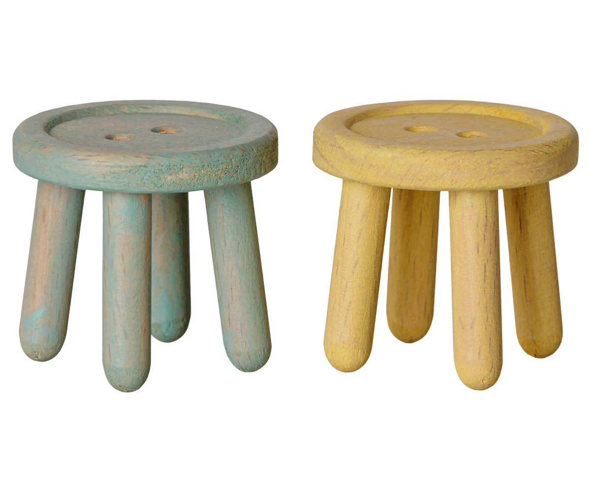 Stool Set, Mouse - Mint/Light Yellow