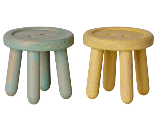 Stool Set, Mouse - Mint/Light Yellow