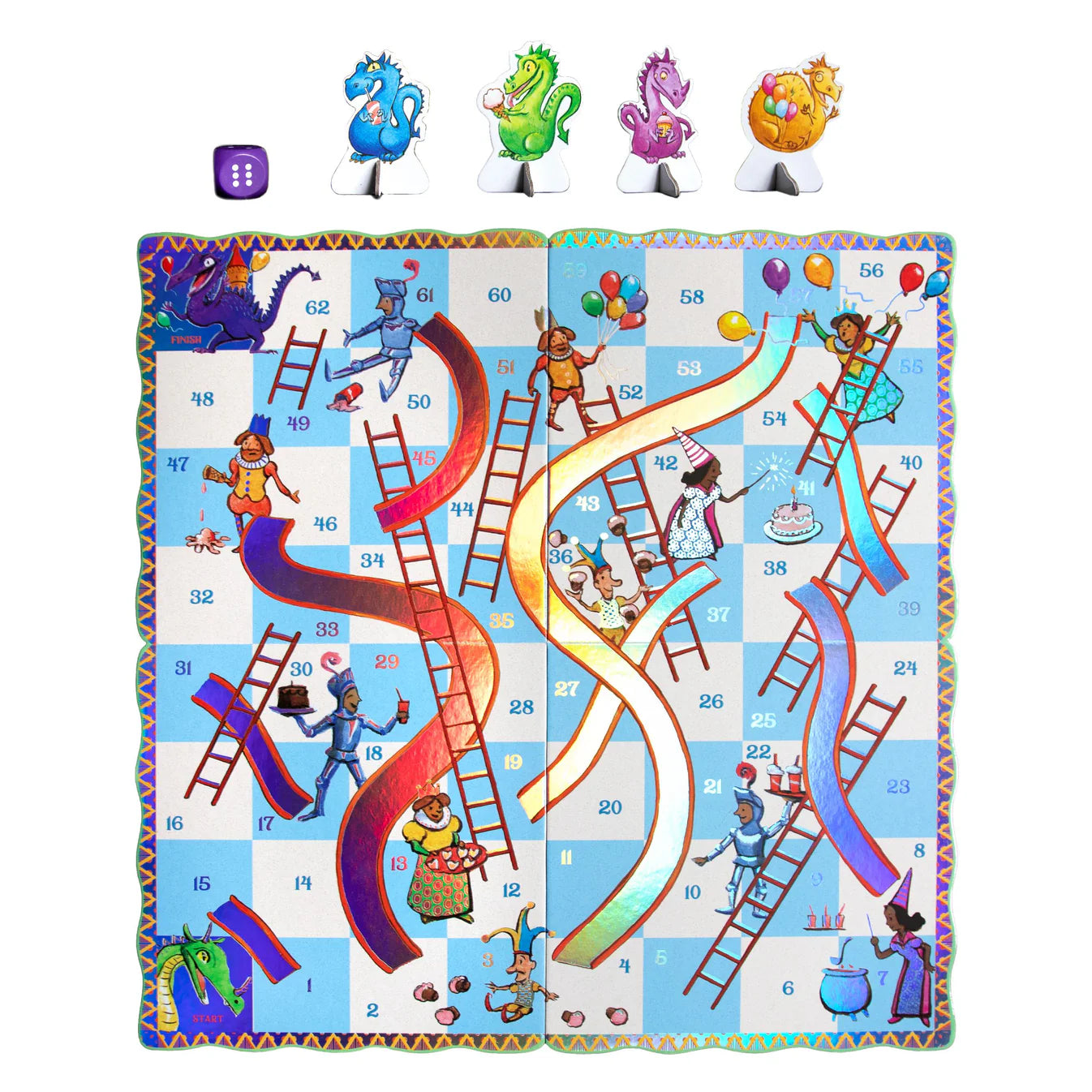 Slips and Ladders Dragon Shaped Game by eeBoo