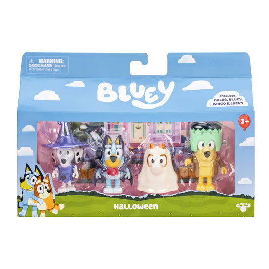 Bluey Halloween Costume Party Figures 4pk