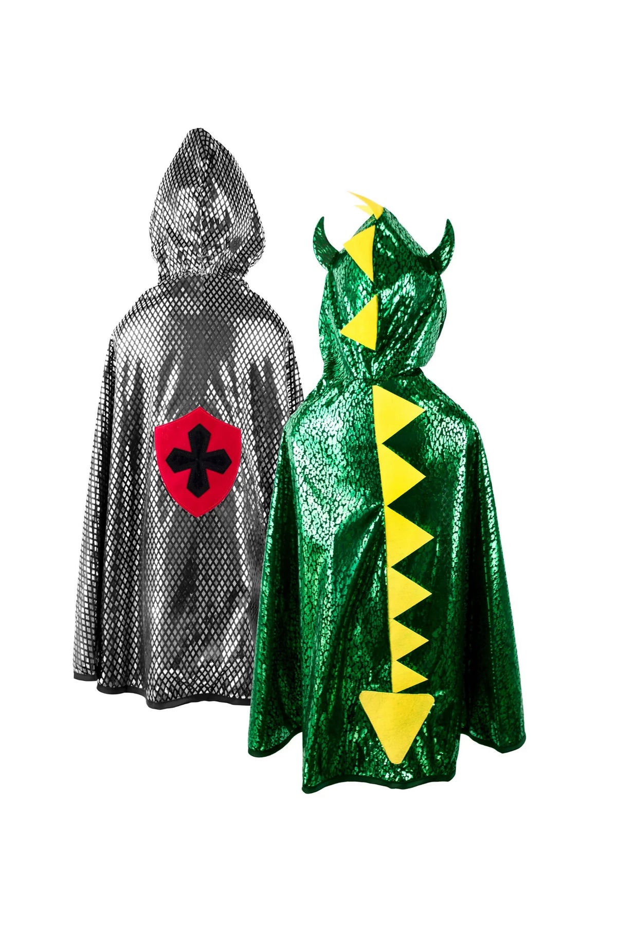 Reversible Dragon/Knight Cape, Green/Silver
