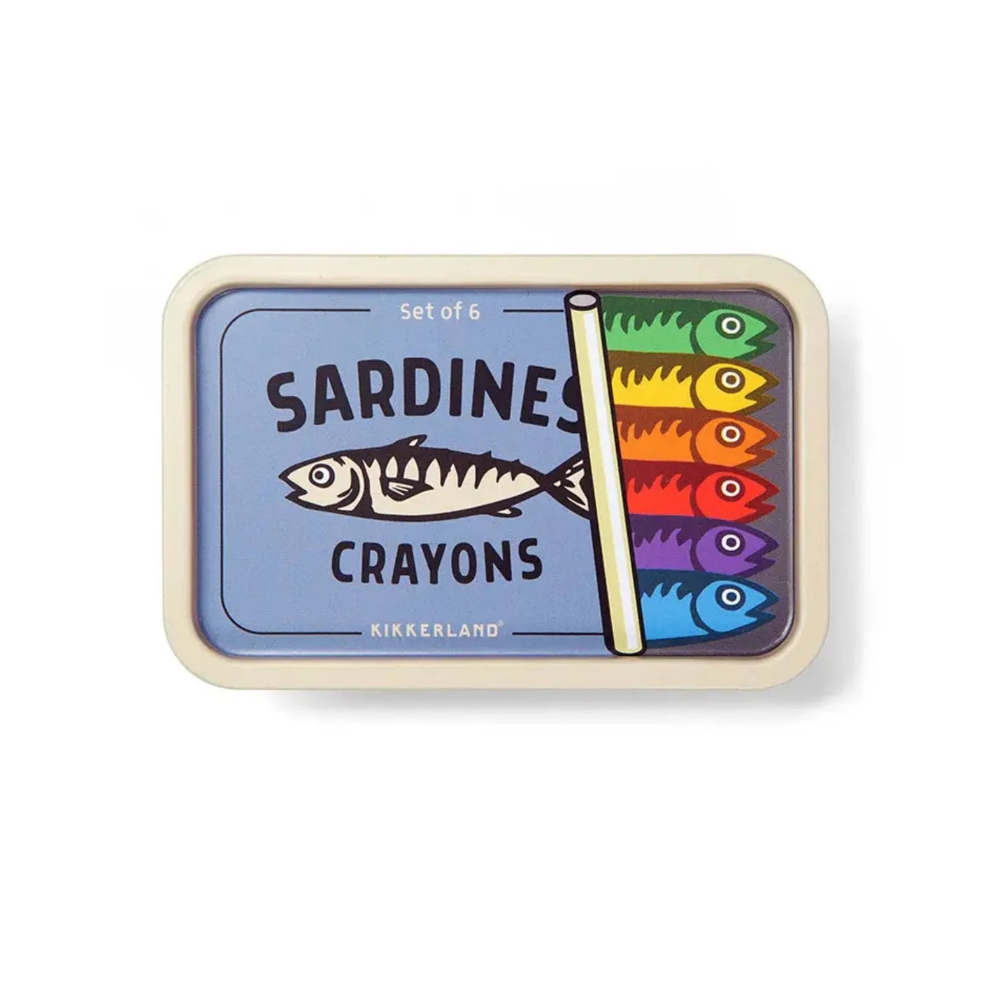Sardine Crayons, Set of 6 in Tin
