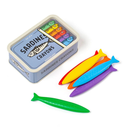 Sardine Crayons, Set of 6 in Tin