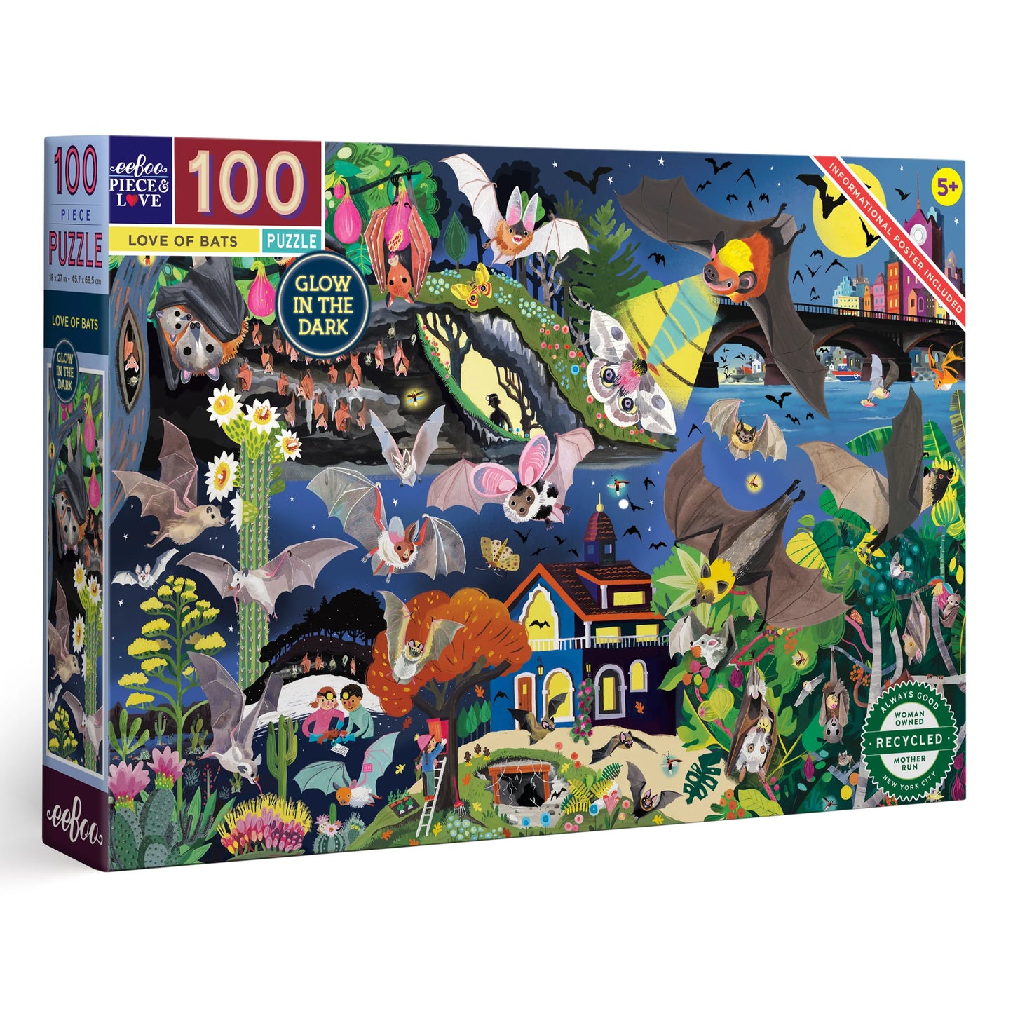 Love of Bats 100 Piece Puzzle by Eeboo