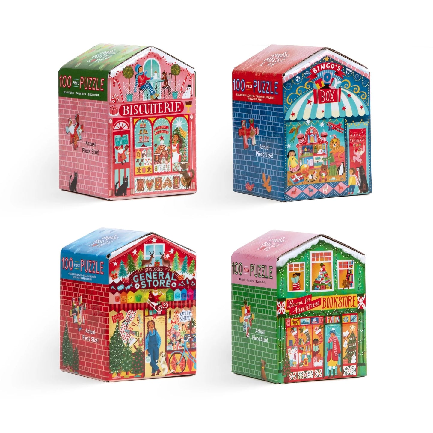 Christmas Market 100 Piece Puzzle (Asst Styles) by eeBoo