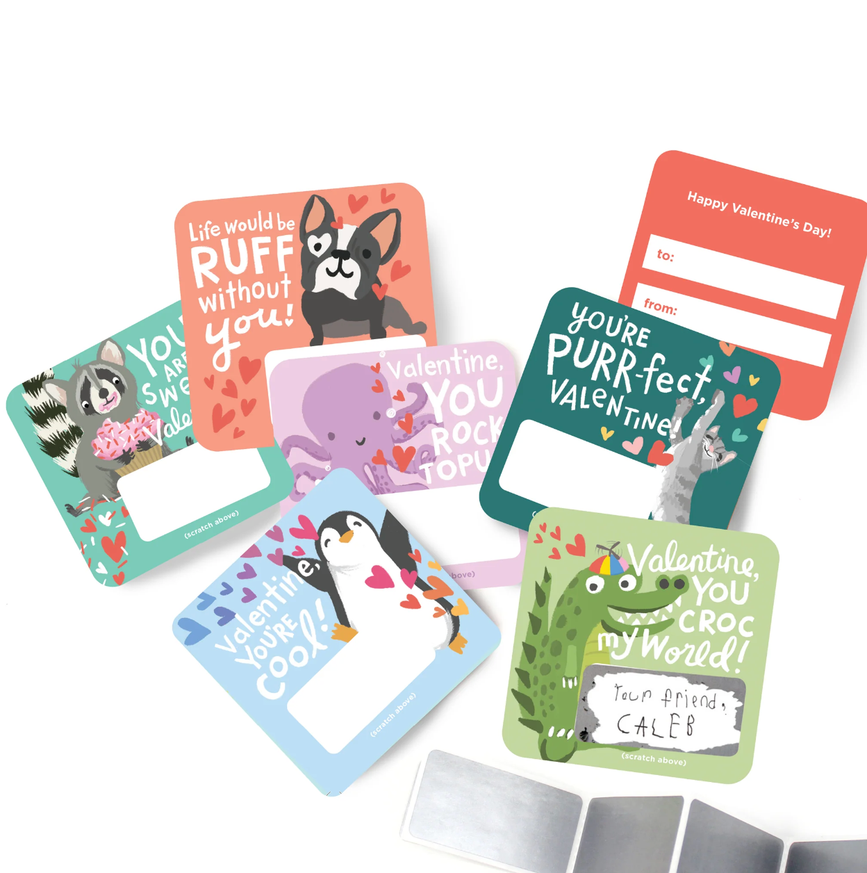 Scratch-off Valentine Cards - Animal Puns