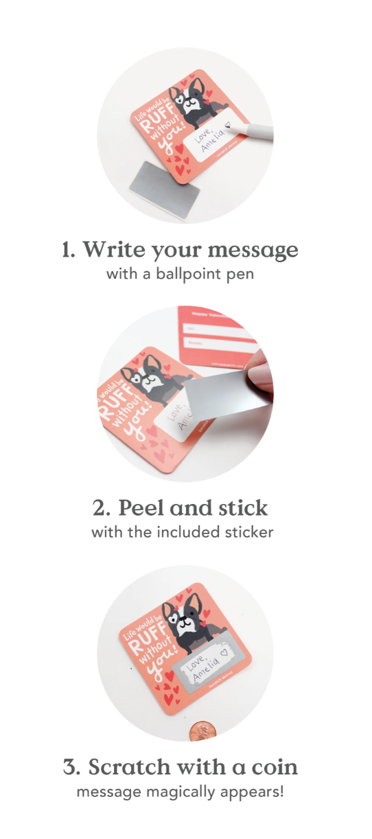 Scratch-off Valentine Cards - Animal Puns