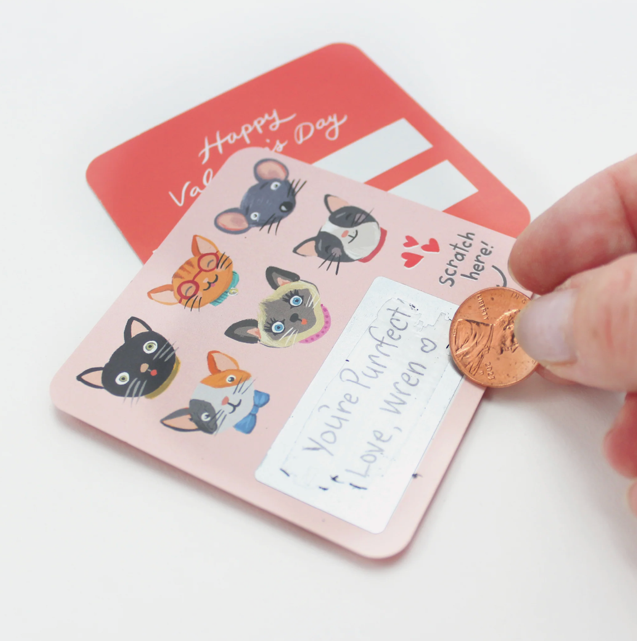 Scratch-off Valentine Cards - Pet Faces