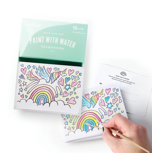 Paint with Water Valentine Cards - Unicorn