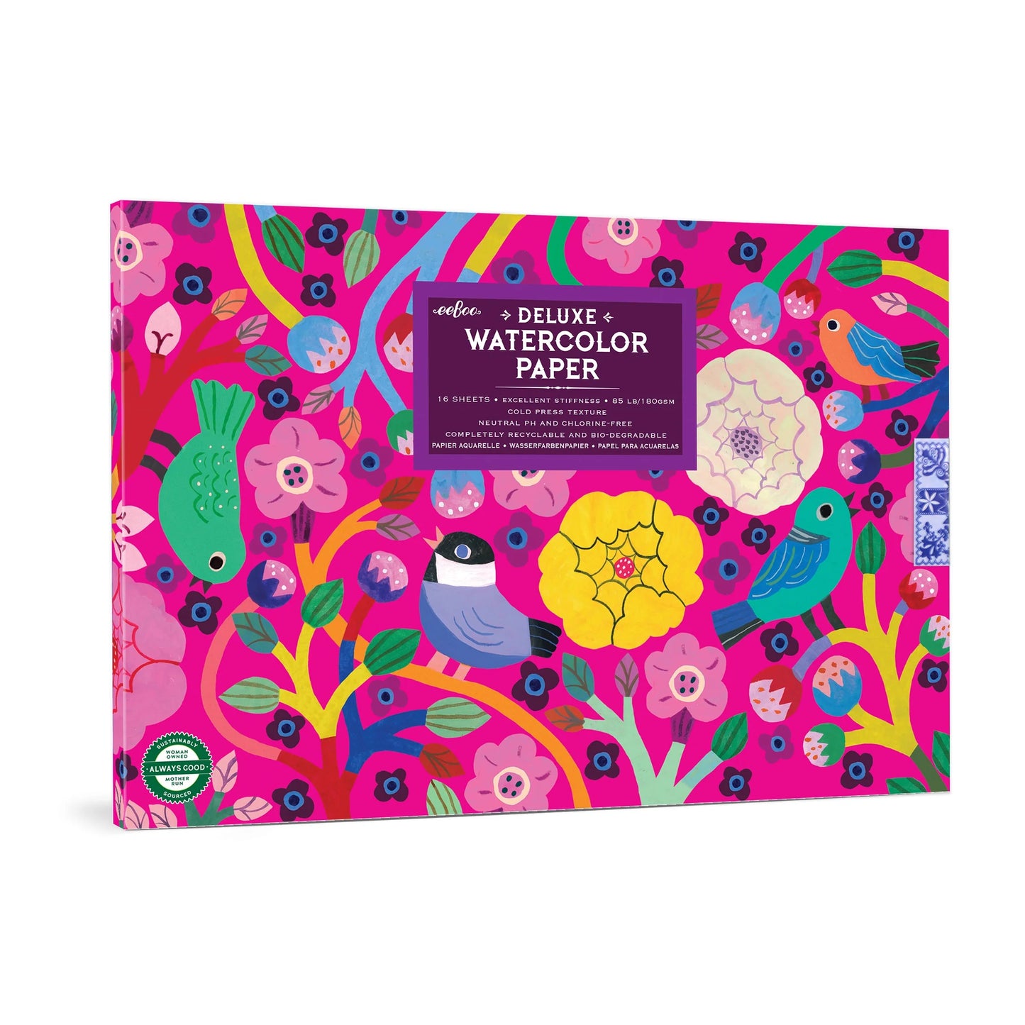 Birds in Fuchsia Watercolor Pad by eeBoo