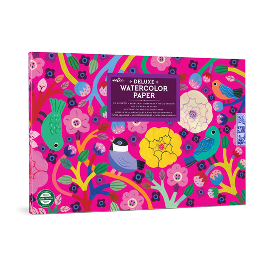 Birds in Fuchsia Watercolor Pad by eeBoo