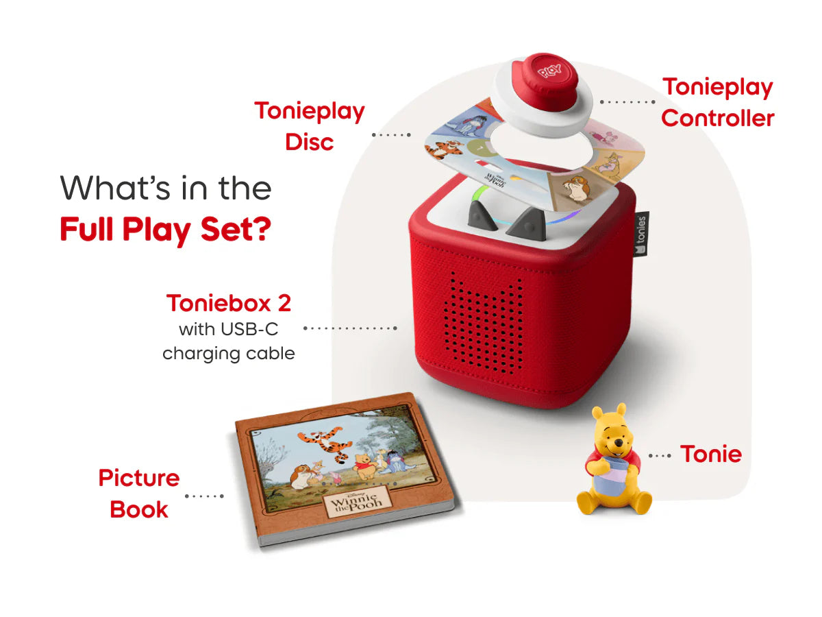 Disney Winnie the Pooh Toniebox 2 Play Set, Sky Blue