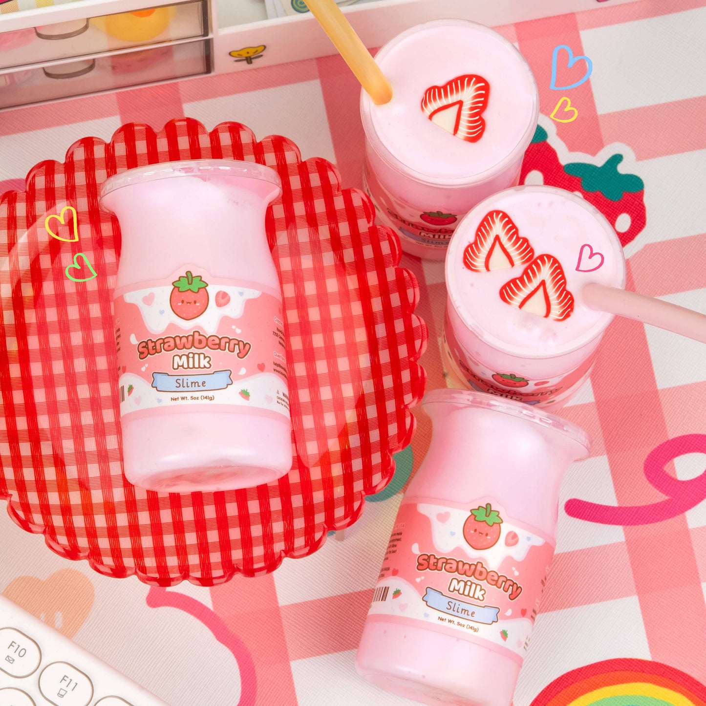 Strawberry Milk Glossy Slime by Kawaii Slime Company