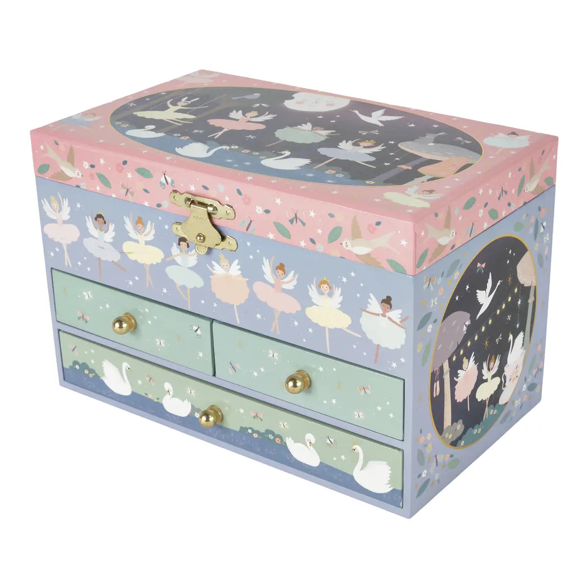 Musical Jewelery Box with 3 Drawers - Enchanted