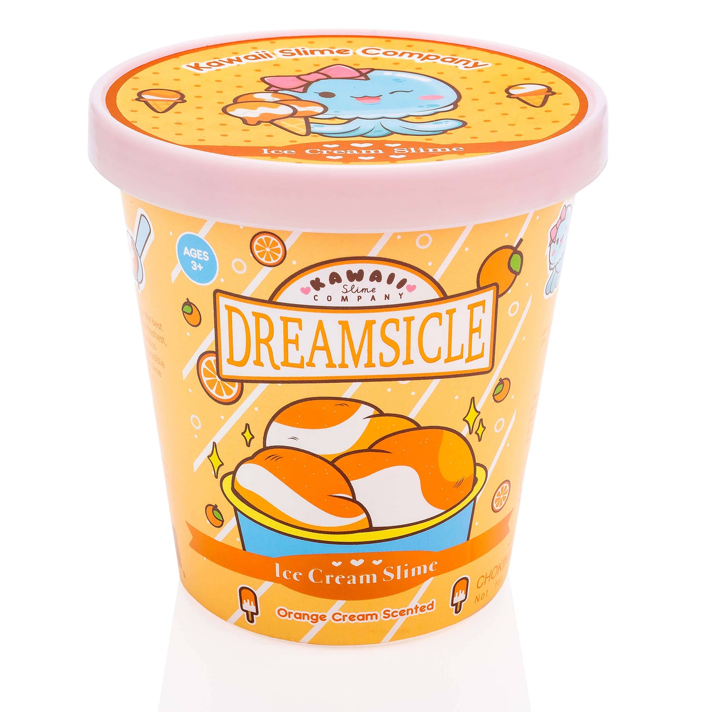 Dreamsicle Scented Ice Cream Pint Slime by Kawaii Slime Company