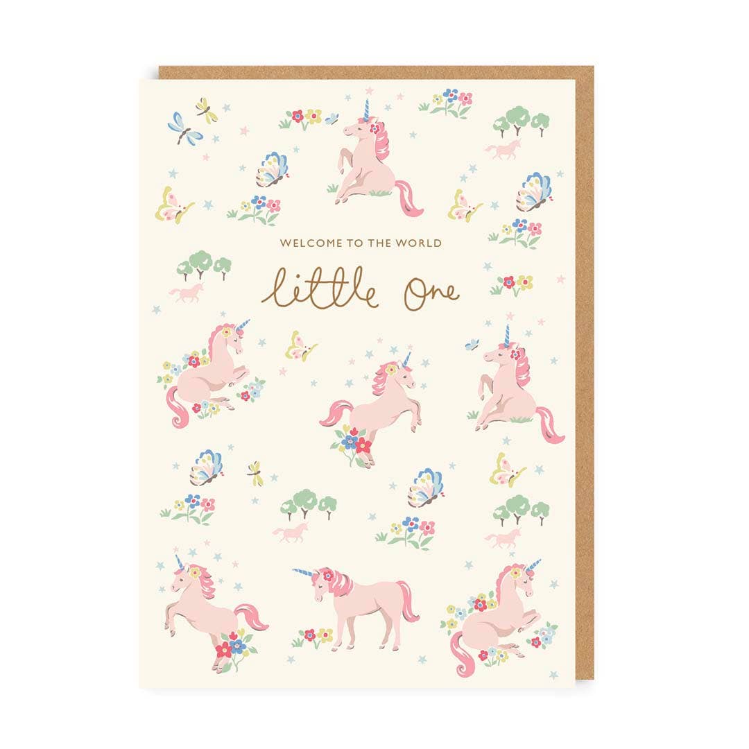 Hello Little One Unicorn Greeting Card