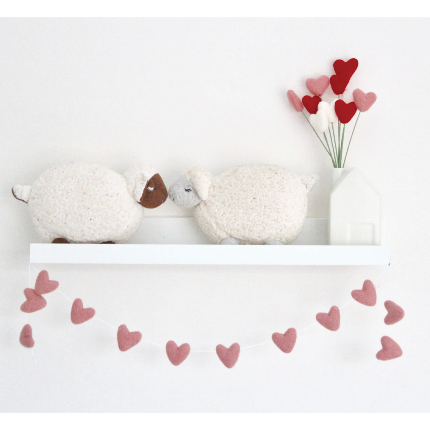 Heart Garland in Light Pink