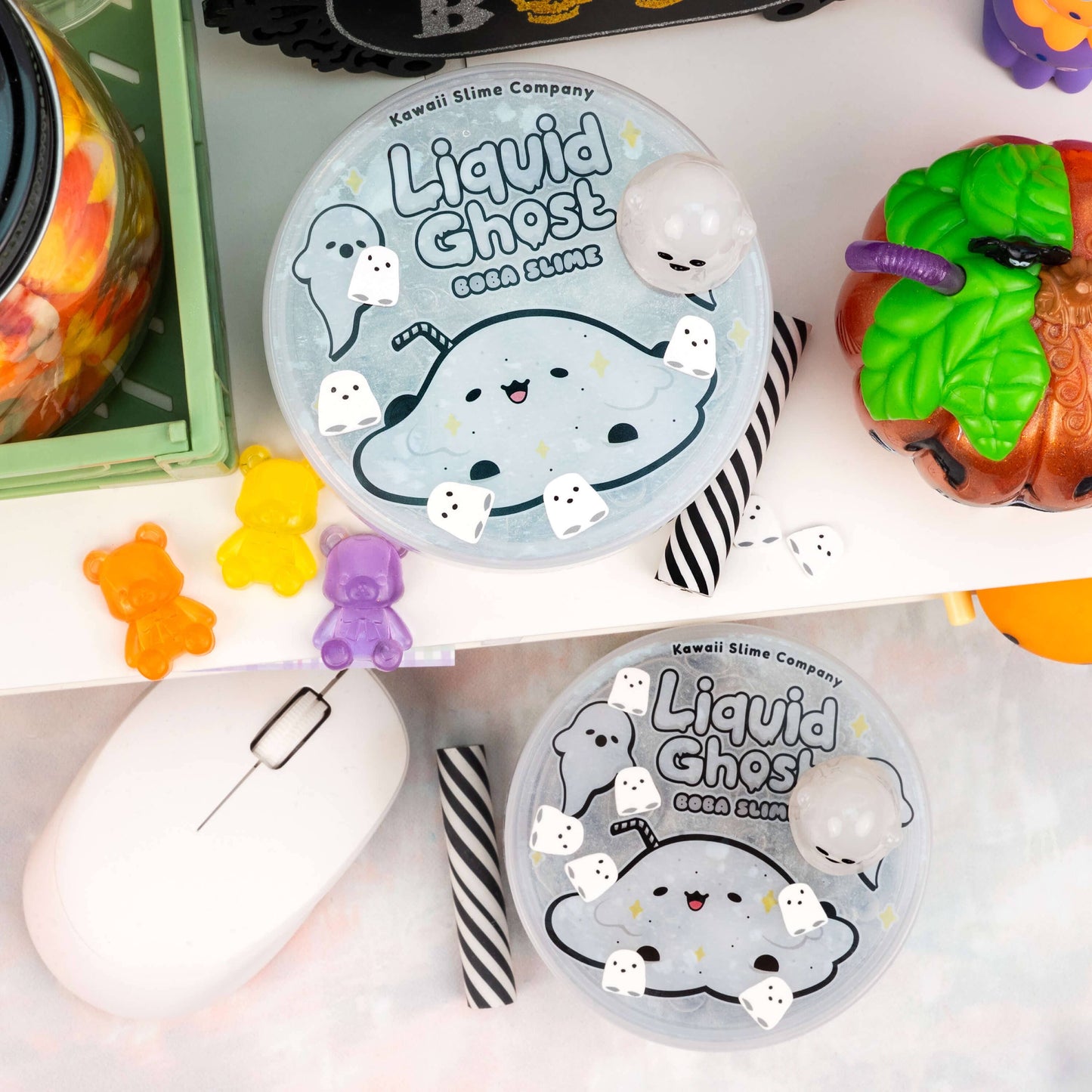 Liquid Ghost Boba Clear Slime by Kawaii Slime Company