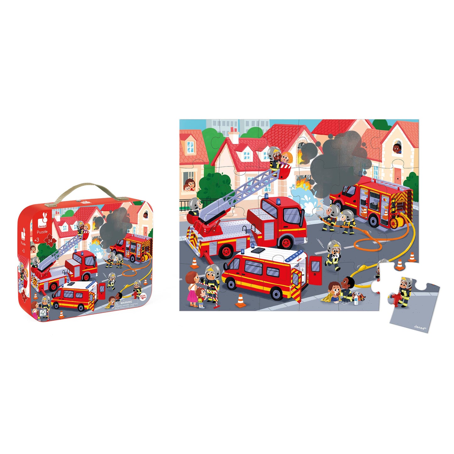 Firefighters 24 Pcs Puzzle Suitcase by Janod