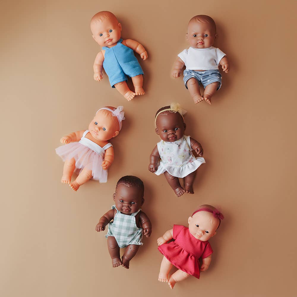 Miniland Baby Doll Dark Skinned Boy 8 1/4"