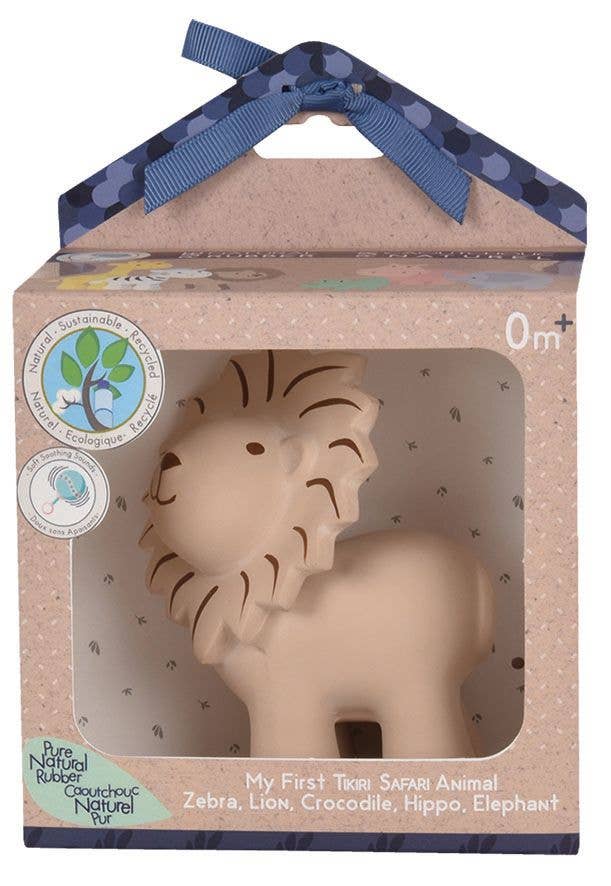 Lion Natural Organic Rubber Rattle, Teether & Bath Toy